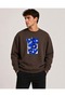 Victory Print Detailed Crew Neck 2 Thread Sweatshirt