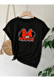 Mother's Day Gift Mother-Themed Printed Oversize Crew Neck T-Shirt - Black - 4
