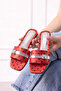 Prato Red Satin Polka Dot Stylish Women's Daily Slippers