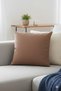 4 Pieces Brown Soft Textured Velvet Living Room Cushion Cover 45 X 45 cm (with Zipper) - 2