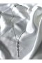 Women's Silver Color Stone Star Detailed Dangle Steel Necklace - 3