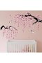 Cherry Blossom Wall Stickers for Bedroom: Peel and Stick Large Pink Flower Bird Blue Floral Tree Branch Wall Decals - Living Room Office Bathroom Wall Art Decor - 2