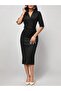 Women's short sleeve collared midi modal dress with belted waist