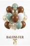Set of 20 Brown Eucalyptus White Gold Confetti Balloons Boho Safari Birthday Decoration