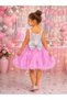 Girl's Pink Tutu Skirt with Pearl Details and Straps Birthday Party Dress - 3