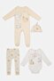 Toddlers Boy 4 Pcs Graphic Print Bodysuit And Beanie Hat, Multicolor - 2