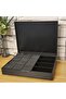 Wooden Black 12 Compartment Watch 4 Compartment Glasses Box Decorative Storage Box Organizer - 2