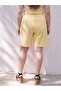 Yellow Plus Size Women's Shorts with Elastic Waist - 4