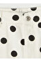 Ecru High Waist Polka Dot Mini Jean Skirt - 2