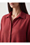 Orange Double-Breasted Collar Women's Shirt Tunic - 3