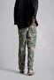 Elastic Waist Pipe Leg Patterned Trousers - 3