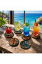 Ocean Creatures Themed Coasters Set of 6 9X9 cm Mdf |   Non-Fading Uv Printing |   Decorative Undersea Design Coasters