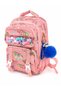 Korean Style'Sweet Heart' Five-Compartment Zippered Orthopedic Bag with Pom Pom Accessories, Pen Holder and Thermos, 3-Piece School Bag Set - 3
