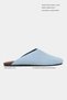 Liam Baby Blue Suede Leather Flat Sole Closed Women's Slippers - 2