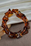 Hot Amber Baroque Cut Natural Stone Bracelet