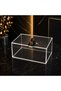 5mm Acrylic Plexiglass Box with Locking Key (11X17X11) Transparent-Black Base
