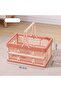 Foldable Storage Box Handle Milk Carton Plastic Shopping Basket Pine Cone Light Pink Large - 2