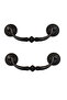 2-piece set of retro drawer handles for dressing table, home cabinet, office desk, and iron (black)