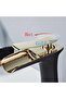 Gold-bronze waterfall-style basin faucet, hot and cold water mixing faucet, waterfall spout, single handle, single hole bathroom basin faucet, tall... - 3