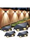 4-Pack Warm White LED Solar Wall Lamps, Waterproof Decorative Outdoor Step Deck & Patio Porch Sconce Lights