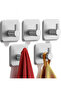 No-drill towel rack set, 10 pieces - Stainless steel bathroom towel hooks with adhesive pads, self-adhesive hooks.