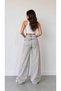 Premium Original Branded High Waist Wide Leg Washed Denim Jeans Pants with Stone Detail - 3