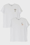 Daisy Patterned White T-Shirt
