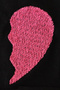 Black T-Shirt with Pink Half Heart Pattern - Valentine's Day Gift - 4
