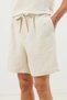 Cream Lyocell Blended Tie-Waist Men's Shorts - 3