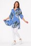 Women's Multi-Colored Patterned Italian Style Buttoned Shirt Collar Tunic - 2