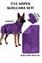 3-Piece Dog Drying Set Bathrobe-Towel-Paw Gloves Super Water Absorbent Summer-Winter Set Purple