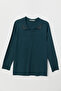 Plus Size Knit Sweater - Petrol Green
