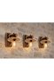 Set of 3 Handmade Tasseled Bohemian Wooden Wall Sconces with Shaped Heads and Ropes, Rustic Decorative Wall Lamp Set