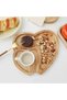 1 Piece Double Heart-Shaped Wooden Serving Dish – Cheese Plate & Salad Bowl, Reusable Eating Bowl for Desserts, Snacks, Cakes & Fruit - 2