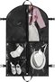 Foldable travel clothing bag, 110x60cm clothing storage bag, suit bag, dustproof and moisture-proof (black).