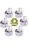 6-Piece Stainless Steel Flower-Shaped Dessert Ring Molds with Handles (silver, 8x3.8cm).