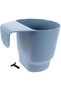 Indoor/Outdoor Fence Hanging Flower Pot. Small, blue plastic. Easy to use. 19.5 x 18 cm