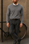 Men's Crew Neck Slim Fit Anthracite Sweater - 5