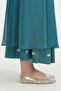 Stone Detailed Skirt Jacket Set - Emerald - 3
