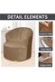 Velvet Banquet Swivel Barrel Chair Cover Medieval Modern Round Club Armchair Solid Decorative Living Room Kitchen Single Sofa Brown - 3