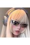 Three pairs of oval sports sunglasses, cycling glasses, windproof and UV-protective, black and silver, modern style. - 4