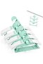 Children's Clothes Hangers - Stackable Baby Hangers - Clothing Storage - Adjustable Non-Slip Design - 20 Pieces - Green