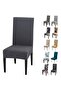 6-Piece Universal Elastic Chair Cover Set - Modern Style - Gray