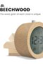 Digital alarm clock, wooden bedside alarm clock, with LCD screen, snooze function, night light, round shape. - 3
