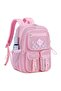 Highly durable mesh backpack with a transparent design, suitable for swimming, beach, sports, work, and travel (pink).