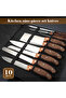 10 Piece Kitchen Knife Set - Ultra Sharp Chef Knife Set with Ergonomic Handle, Roll Bag & Sharpening Rod for Home Cooks, Professional Chefs - Cutlery for Daily Meal Prep - 7