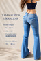 Sb04 Capped Low Waist Flare Jean Light Blue Spanish Flare Denim Pants - 7