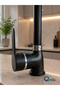 Kitchen Sink Faucet Black Color Luxury Delta Model Brass Body Faucet Hot-Cold - 3