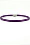Purple 4mm Thin Genuine Leather Oval Metal Magnetic Clip Men's Bracelet M066E - 3