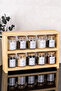 Spice Rack Set with Wooden Stand 3-Tier Stand with 10 Glass Spice Jars Set Spice Rack with Labels Kitchen Organizer - 2